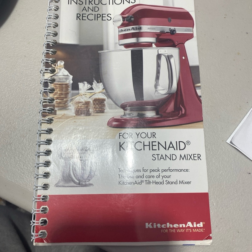 2014 KitchenAid Stand Mixer Spiral Bound Instructions and Recipes Booklet